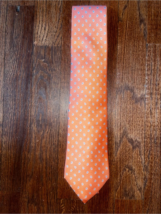 Les Copains Other - Les Copains Orange Silk Paisley Dot Tie